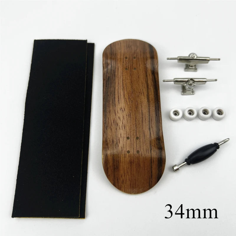 Wooden Finger Skateboards Professional Finger Skate Board Wood Basic Fingerboard with Bearings Wheel Foam Screwdriver