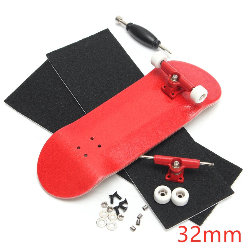 Wooden Finger Skateboards Professional Finger Skate Board Wood Basic Fingerboard with Bearings Wheel Foam Screwdriver
