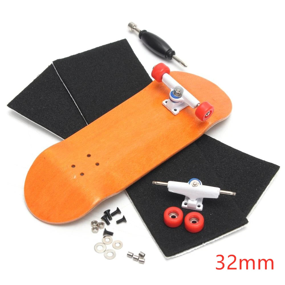 Wooden Finger Skateboards Professional Finger Skate Board Wood Basic Fingerboard with Bearings Wheel Foam Screwdriver