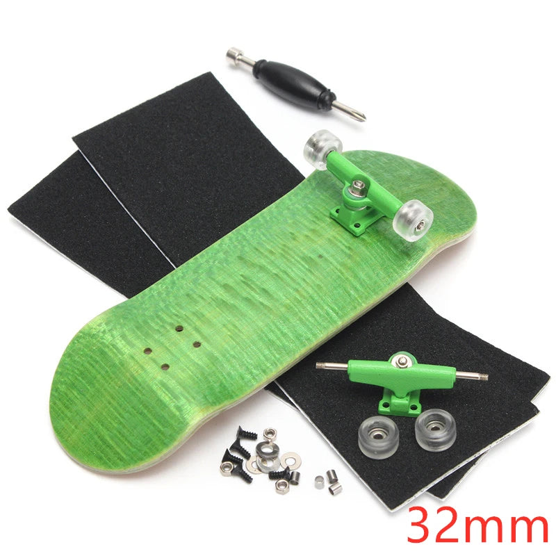 Wooden Finger Skateboards Professional Finger Skate Board Wood Basic Fingerboard with Bearings Wheel Foam Screwdriver