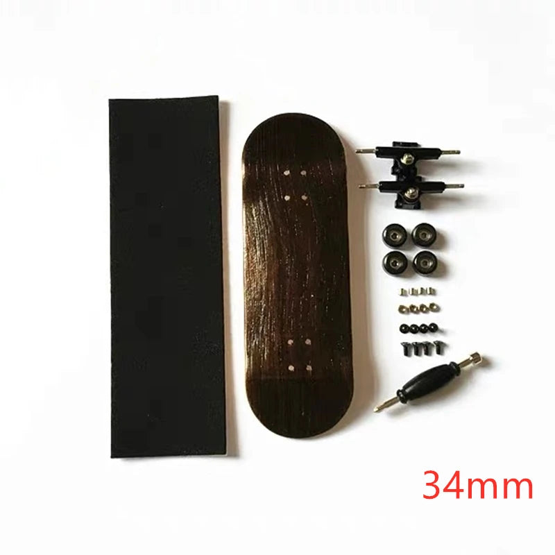 Wooden Finger Skateboards Professional Finger Skate Board Wood Basic Fingerboard with Bearings Wheel Foam Screwdriver
