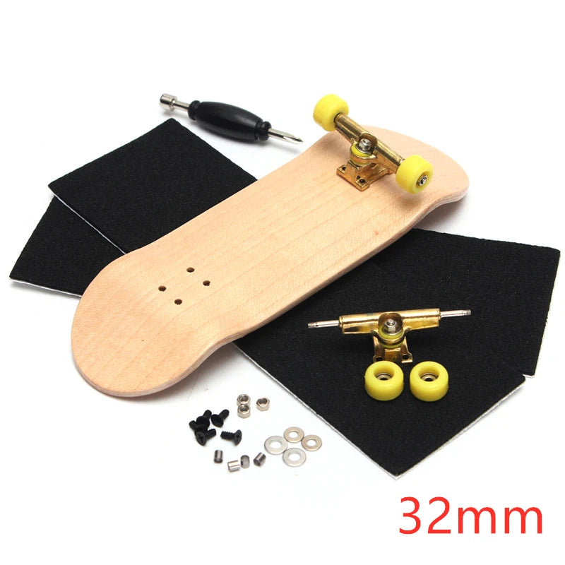 Wooden Finger Skateboards Professional Finger Skate Board Wood Basic Fingerboard with Bearings Wheel Foam Screwdriver