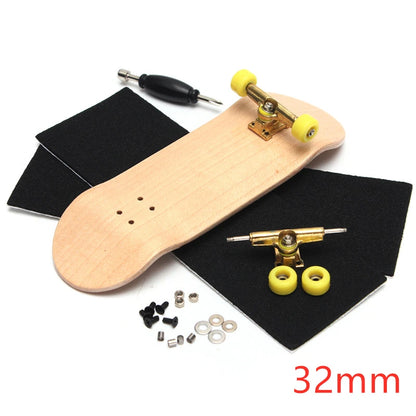 Wooden Finger Skateboards Professional Finger Skate Board Wood Basic Fingerboard with Bearings Wheel Foam Screwdriver