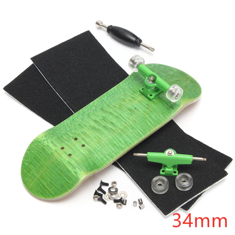 Wooden Finger Skateboards Professional Finger Skate Board Wood Basic Fingerboard with Bearings Wheel Foam Screwdriver