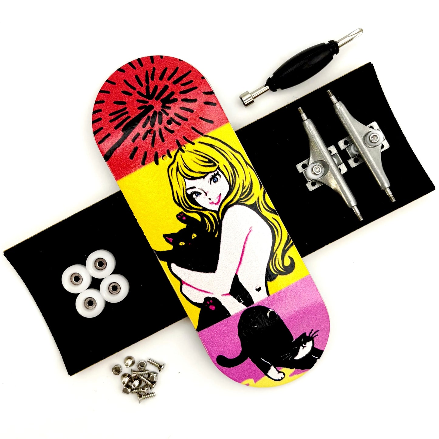 34Mm Premium Fingerboard Set with Eureka 3.0 Trucks New Street Shape Wheels