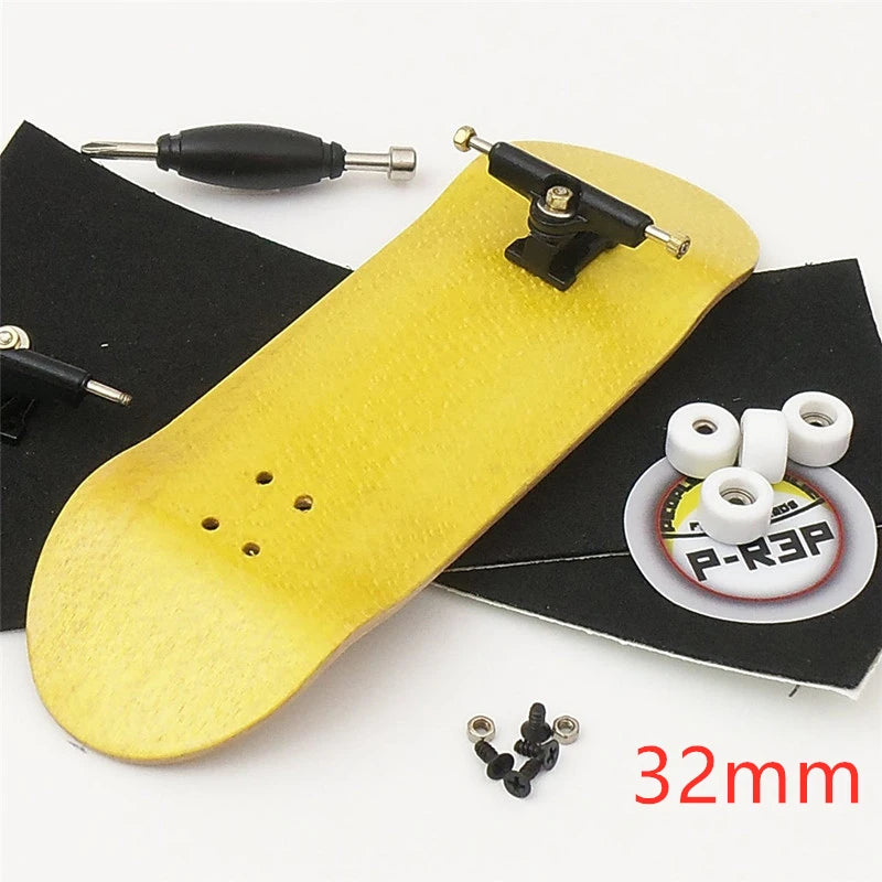 Wooden Finger Skateboards Professional Finger Skate Board Wood Basic Fingerboard with Bearings Wheel Foam Screwdriver