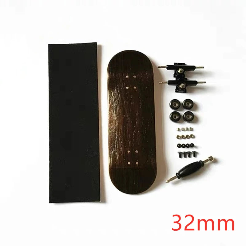 Wooden Finger Skateboards Professional Finger Skate Board Wood Basic Fingerboard with Bearings Wheel Foam Screwdriver